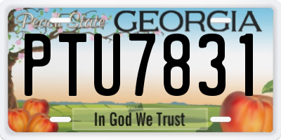 GA license plate PTU7831