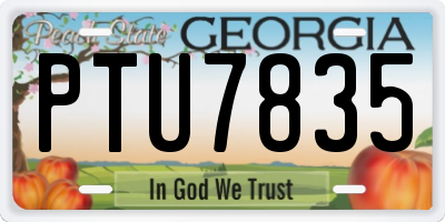 GA license plate PTU7835