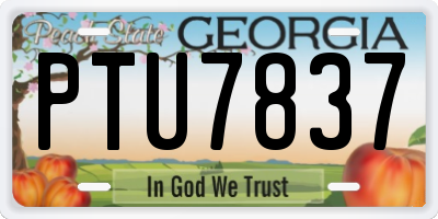 GA license plate PTU7837