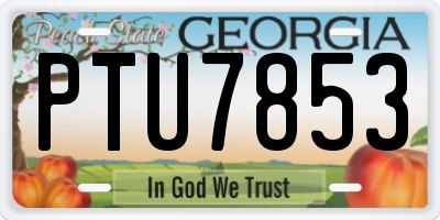 GA license plate PTU7853