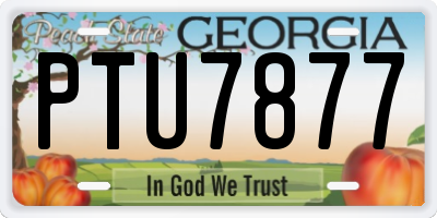 GA license plate PTU7877