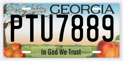 GA license plate PTU7889