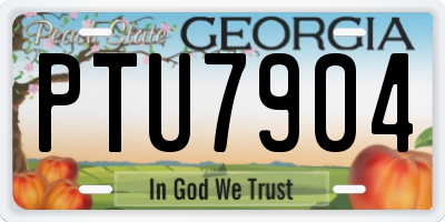 GA license plate PTU7904