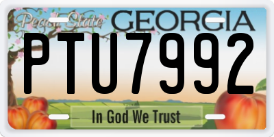 GA license plate PTU7992