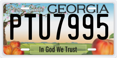 GA license plate PTU7995