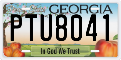 GA license plate PTU8041