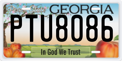 GA license plate PTU8086