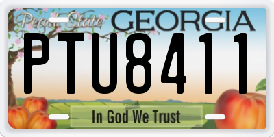 GA license plate PTU8411