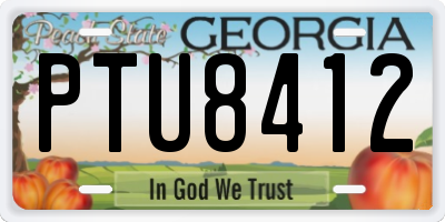 GA license plate PTU8412
