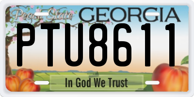 GA license plate PTU8611