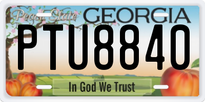 GA license plate PTU8840