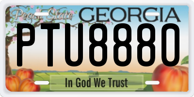 GA license plate PTU8880