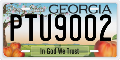 GA license plate PTU9002