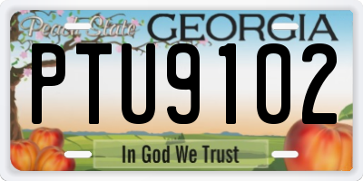 GA license plate PTU9102
