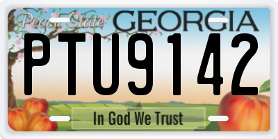 GA license plate PTU9142