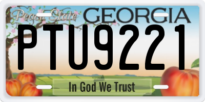 GA license plate PTU9221