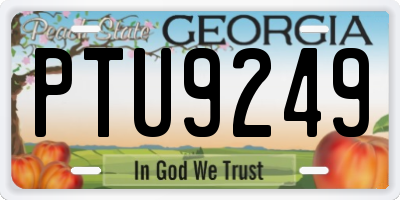 GA license plate PTU9249