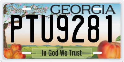 GA license plate PTU9281