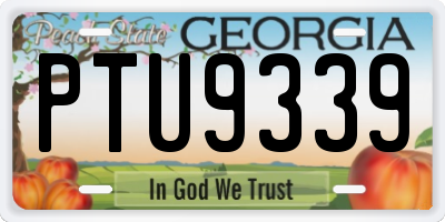 GA license plate PTU9339