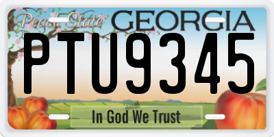GA license plate PTU9345