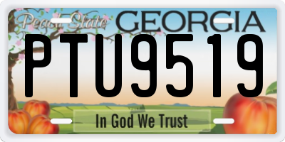 GA license plate PTU9519