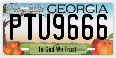 GA license plate PTU9666