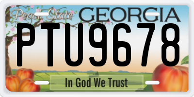 GA license plate PTU9678