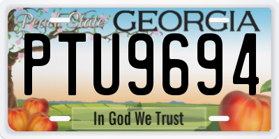 GA license plate PTU9694