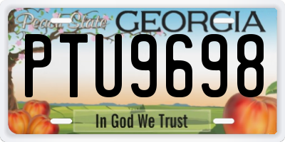 GA license plate PTU9698