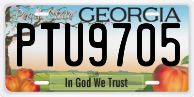 GA license plate PTU9705