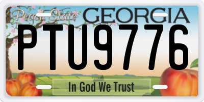 GA license plate PTU9776