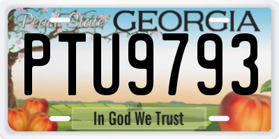 GA license plate PTU9793