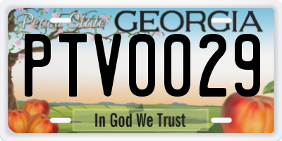 GA license plate PTV0029