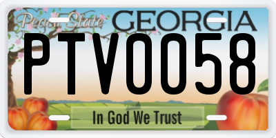 GA license plate PTV0058