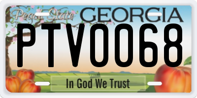 GA license plate PTV0068
