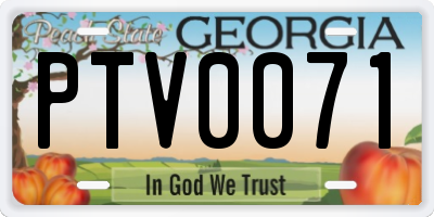 GA license plate PTV0071