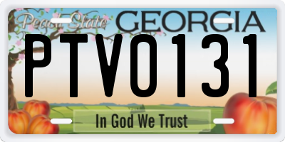 GA license plate PTV0131