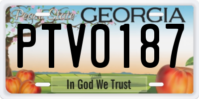 GA license plate PTV0187