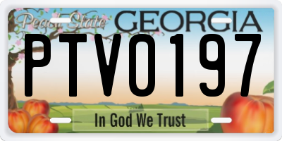 GA license plate PTV0197