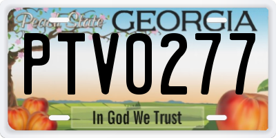 GA license plate PTV0277