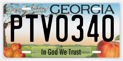 GA license plate PTV0340