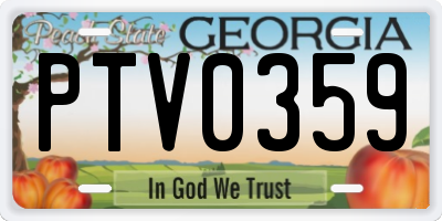 GA license plate PTV0359