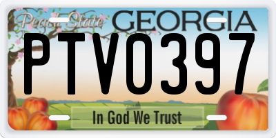GA license plate PTV0397