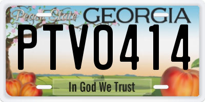 GA license plate PTV0414