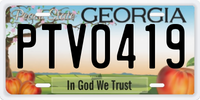 GA license plate PTV0419