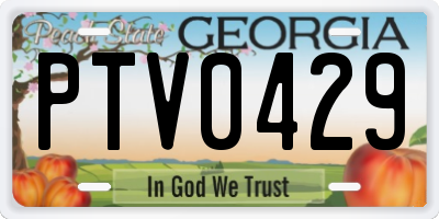 GA license plate PTV0429