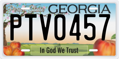 GA license plate PTV0457