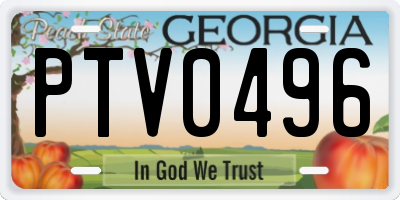 GA license plate PTV0496