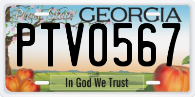 GA license plate PTV0567