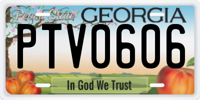 GA license plate PTV0606